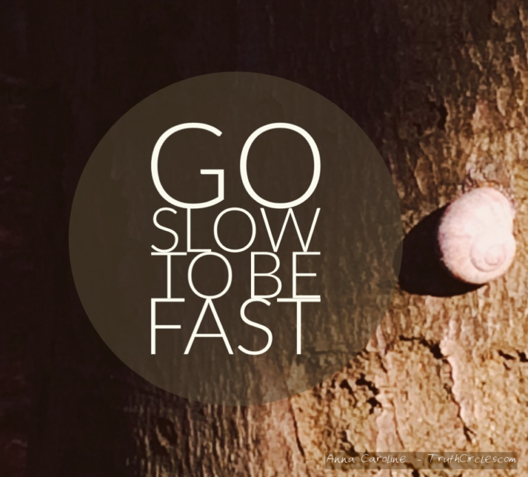 Go Slow To Be Fast Truth Circles